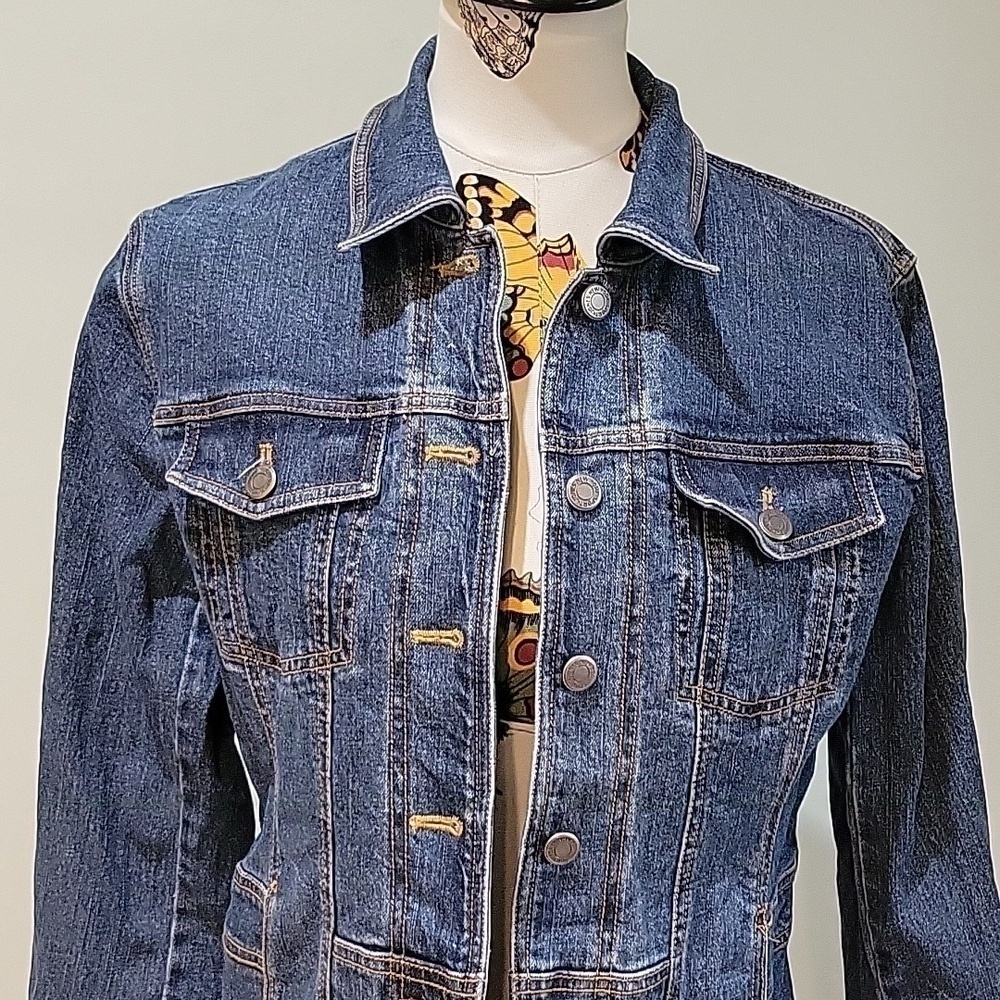 JONES NEW YORK SPORT jeans coat jacket. Classic look. Size Medium. - Picture 6 of 7